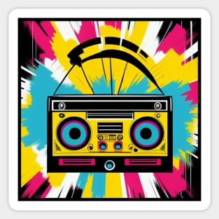 80s Music Vintage Retro Boombox Sticker